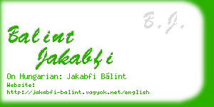 balint jakabfi business card